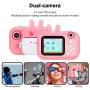 Mini Thermal Printer, 1080P Dual‑Lens 2.4‑Inch 16G Instant Print Camera for Kids, Toy Camera with Print Paper, Portable Digital Creative Print Camera for Boys and Girls(Pink)