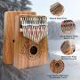 UNOKKI Kalimba 17 Keys Thumb Piano with Study Instruction and Tune Hammer, Portable Mbira Sanza African Wood Finger Piano, Gift for Kids Adult Beginners Professional.