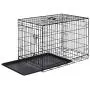 AmazonBasics Single-Door & Double-Door Folding Metal Dog or Pet Crate Kennel with Tray