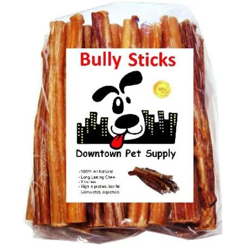 Downtown Pet Supply 6 inch Bully Sticks, Standard Regular Thick Select Dog Dental Chew Treats