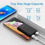 5000mah Portable Battery Charger for Cell Phones, Slim Pocket Size Phone Charger Battery Pack Portable with Dual USB 2A Compatible with iPhone 6, 7, 8, Xs, Xs Max, Xr and Other Smart Devices