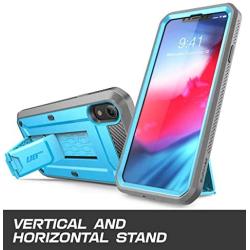 SupCase Unicorn Beetle Pro Series Case Designed for iPhone XR, with Built-in Screen Protector Full-Body Rugged Holster Case for iPhone XR 6.1 Inch (2018 Release) (Blue)