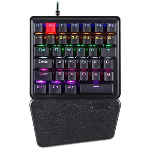 Gaming Keyboard Mechanical One-Handed Mechanical Gaming Keyboard Left-Handed Keypad for Mobile Phone PUBG Gamer Keyboard Gaming (Axis Body : Blue Switch)