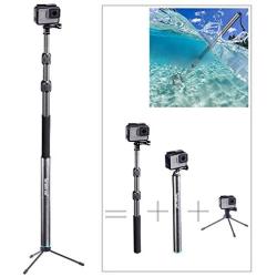 Smatree S3C Carbon Fiber Detachable Extendable Floating Pole with Tripod Stand Compatible for GoPro MAX/GoPro Hero Fusion/8/7/6/5/4/3 Plus/3/GoPro Hero 2018/DJI OSMO Action Camera