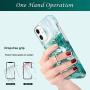 RXKEJI iPhone 11 Case Marble Bling Sparkle Glitter with Cell Phone Ring Holder Stand Finger Kickstand Phone Grip Heavy Drop Protection Shock Absorption Cover Case for iPhone 11 6.1 inch Green