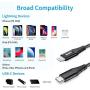 ESR USB C to Lightning Cable, [0.6ft MFi-Certified], Braided Nylon Power Delivery Fast Charging for iPhone SE/11/11 Pro/11 Pro Max/XR/XS Max/XS/X/8, for Use with Type-C Chargers, Black