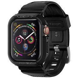 Spigen Rugged Armor Pro Designed for Apple Watch Case with Band for 44mm Series 5 / Series 4 - Black