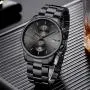 GOLDEN HOUR Mens Watches with Black/Silver Stainless Steel and Metal Casual Waterproof Chronograph Quartz Watch, Auto Date in Colorful Hands GOLDEN HOUR Mens Watches with Black/Silver Stainless Steel and Metal Casual Waterproof Chronograph Quartz Watch, Auto Date in Colorful Hands