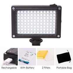 Rechargeble 96 LED Video Light,Ulanzi Pocket Mini on Camera Led Light with 2500mAh Battery and Magnet Filters for Sony Panasonic Canon Nikon DSLR Camcorder