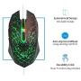 Q8 Wireless Gaming Computer Mouse, 2.4GHz USB Optical Rechargeable Ergonomic LED Wireless Silent Mouse, 3 Adjustable DPI, 6 Buttons, Compatible with PC, Laptop, Notebook, Desktop (Black)