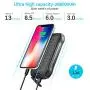 Xiyihoo Solar Charger 26800mAh, Solar Power Bank Portable Solar Panel Charger with 18 LEDs Flashlight 3 Output Ports Waterproof External Backup Battery for Outdoor Camping Hiking iOS Android (Black)
