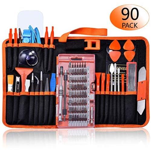GANGZHIBAO 90pcs Electronics Repair Tool Kit Professional, Precision Screwdriver Set Magnetic for Fix Open Pry Cell Phone, Apple iPhone, Computer, PC, Laptop, Tablet, iPad, Macbook with Portable Bag