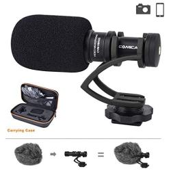 Camera Microphone Comica CVM-VM10II B Super-Cardioid Directional Condenser Video Shotgun Microphone for Canon Nikon, Sony Panasonic Olympus Fuji Cameras,Android Smartphone Mic(with Wind Muff)