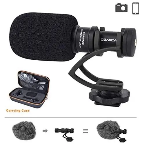Camera Microphone Comica CVM-VM10II B Super-Cardioid Directional Condenser Video Shotgun Microphone for Canon Nikon, Sony Panasonic Olympus Fuji Cameras,Android Smartphone Mic(with Wind Muff) Camera Microphone Comica CVM-VM10II B Super-Cardioid Directional Condenser Video Shotgun Microphone for Canon Nikon, Sony Panasonic Olympus Fuji Cameras,Android Smartphone Mic(with Wind Muff)