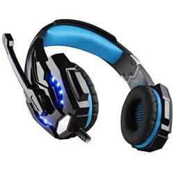 Beyda Tech NEW Gaming Headset Game Headphone Headsets with Microphone LED Light 3.5mm for PS4 Computer.Laptop.Tablet.All Mobile Phones with Noise Cancelling & Volume Control （Blue）