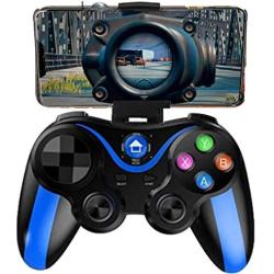 Mobile Controller for The Most Games, Mobile Gamepad Wireless Game Controller Joystick for Android/iOS/iPhone/iPad, Key Mapping, Shooting Fighting Racing Game-NO Supporting iOS 13.4 (Blue-Black)