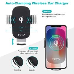 Wireless Car Charger, 10W Auto-Clamping Qi Fast Charging Car Mount Dashboard Air Vent Phone Holder for iPhone SE/11/11 Pro/11 Pro Max/XS Max/Xs MAX/XS/XR/X/8/8+, Samsung S10/S10+/S9/S9+/S8/S8+