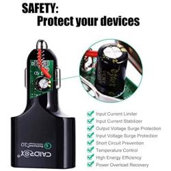 USB Car Charger 4 Port Fast Chargers 3.0 Multi Sockets 2.4 Amp for iPhone Samsung