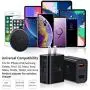 Fast Charge 3.0 USB Charger, Pofesun 4Pack 30W QC 3.0 USB Wall Charger Adapter Adaptive Fast Charging Block Compatible Samsung Galaxy S10 S9 S8 Plus S7 S6 Note 8 9 10,iPhone,LG,Wireless Charger-Black
