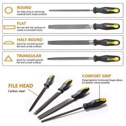 Topec 18Pcs File Set, Swiss Pattern Files, Round and Flat File Kits are Made of High Carbon-Steel, Ideal Wooden Hand Tool for Woodwork, Metal, Model & Hobby Applications