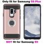 Samsung Galaxy S9 Plus Cell Phone Case with Friendly Tempered Glass Screen Protector Accessories Magnetic Ring Holder Stand Kickstand Protective Cover for Glaxay S9plus S9+ 9S Edge 9+ S 9 9plus Women