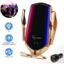 TopWan Wireless Car Charger Mount, Automatic Smart Sensor 10W Fast Charging Compatible for iPhone 11/11Pro/11 Pro Max/Xs Max/XR/X/8/8Plus Samsung S9/S8/Note 8