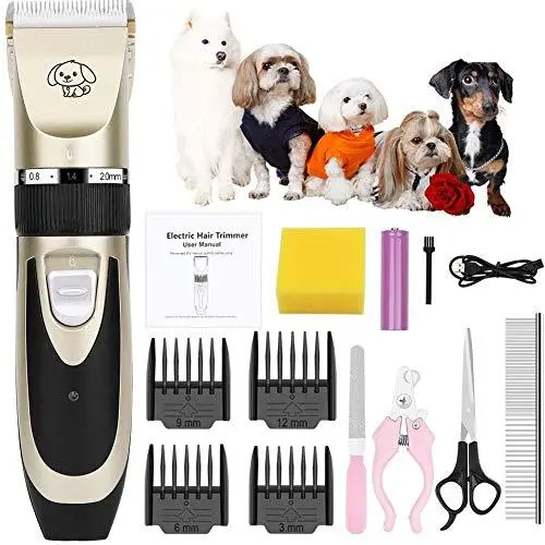 OurWarm Dog Clippers, Upgraded Noiseless Dog Grooming Clippers, Cordless Rechargeable Pet Grooming Kit, Professional Pet Trimmers Clippers with Comb Guides Scissors Nail Kits for Dogs Cats OurWarm Dog Clippers, Upgraded Noiseless Dog Grooming Clippers, Cordless Rechargeable Pet Grooming Kit, Professional Pet Trimmers Clippers with Comb Guides Scissors Nail Kits for Dogs Cats