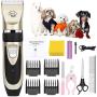 OurWarm Dog Clippers, Upgraded Noiseless Dog Grooming Clippers, Cordless Rechargeable Pet Grooming Kit, Professional Pet Trimmers Clippers with Comb Guides Scissors Nail Kits for Dogs Cats