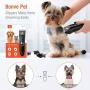 Dog Clippers, Dog Grooming Kit Noiseless Cordless Dog Grooming Clippers Professional Rechargeable Dog Trimmer Electric Hair Clippers for Thick Coats Dogs Cats Pets