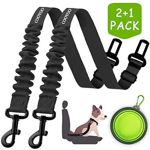 COOYOO Dog Seat Belt,2 Pack Pet Car Seat Belts Adjustable Heavy Duty & Elastic Vehicle Dog Safety Belt Harness for Travel Daily Use - Compatible with Any Pet Harness COOYOO Dog Seat Belt,2 Pack Pet Car Seat Belts Adjustable Heavy Duty & Elastic Vehicle Dog Safety Belt Harness for Travel Daily Use - Compatible with Any Pet Harness