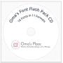 Omas Font Flash Pack CD - 10 Embroidery Fonts in 11 Formats (BX)