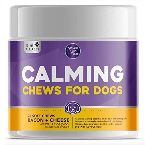 Ready Pet Go! Natural Calming Treats for Dogs with Hemp - Helps with Dog Anxiety, Separation, Barking, Fireworks, Storms - Made in USA - Dog Calming Treats - 90 Calming Chews