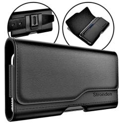 Stronden iPhone 11, iPhone XR Holster - Leather Belt Case with Belt Clip/Loop [Magnetic Closure] Premium Pouch w/Built in ID Card Holder (for Slim/Thin Case ONLY)