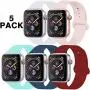 GZ GZHISY Pack 5 Sport Bands Compatible for Apple Watch Band 42mm 44mm, Soft Silicone Band Sport Strap Compatible for iWatch Series 5/4/3/2/1