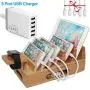 Pezin & Hulin Bamboo Charging Station Holder with 5 Port USB Charger, Watch Stand, 5 x Charge Cable, Wood Docking Stand Electronic Organizer for Multiple Devices, Phones, Tablets, Laptop and More Pezin & Hulin Bamboo Charging Station Holder with 5 Port USB Charger, Watch Stand, 5 x Charge Cable, Wood Docking Stand Electronic Organizer for Multiple Devices, Phones, Tablets, Laptop and More