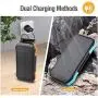 Solar Charger, ENEGON 2 Pack Outdoor Solar Panel Power Bank 12000mAh with 15 LEDs Flashlight and 2 Outputs-5V/2.1A & 1 Input for iPhone, Android Smartphones and Other Devices for Camping Hiking