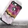 Hocase iPhone 8 Plus Case, iPhone 7 Plus Case, Heavy Duty Shockproof Protection Hard Plastic+Silicone Rubber Hybrid Protective Case for iPhone 7 Plus/iPhone 8 Plus - Purple White Marble