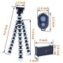 DAISEN Phone Tripod, Flexible Octopus Cell Phone Tripod for iPhone, Android Smartphone and Camera with Universal Phone Holder and Bluetooth Remote Control