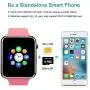 Smart Watch - Sazooy Bluetooth Smart Watch Support Make/Answer Phones Send/Get Messages Compatible Android iOS Phones with Camera Pedometer SIM SD Card Slot for Men Women (Pink) Smart Watch - Sazooy Bluetooth Smart Watch Support Make/Answer Phones Send/Get Messages Compatible Android iOS Phones with Camera Pedometer SIM SD Card Slot for Men Women (Pink)