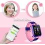 themoemoe Kids Smartwatch, Kids GPS Tracker Watch Kids Waterproof Smart Watch Phone GPS Tracker with SOS Two Way Call (Pink)