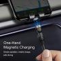 A.S Gen2 Magnetic Charging Cable, 540° Rotation Magnetic Phone USB Cable, 3A Fast Charging Data Transfer Charger Cable Compatible with USB C, Micro USB and iProduct (Black, 1.6ft+3.3ft+6.6ft)