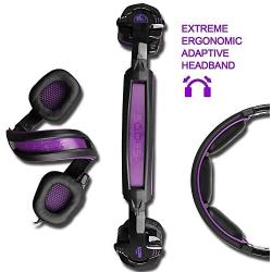 Updated Gaming Headphones,SADES SA930 Wired 3.5mm Stereo Sound Computer Gaming Headset with Microphone,Noise Isolating Volume Control for Pc/Mac/Ps4/Phone/Tablet(Black Purple)