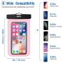 JOTO Universal Waterproof Pouch, IPX8 Waterproof Cellphone Dry Bag Underwater Case for iPhone 11 Pro Max Xs Max XR X 8 7 6S+ SE, Galaxy S20 Ultra S10 S9 S8/Note10+ 9 up to 6.9" -2 Pack,Black/Clearpink
