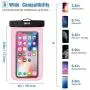 JOTO Universal Waterproof Pouch, IPX8 Waterproof Cellphone Dry Bag Underwater Case for iPhone 11 Pro Max Xs Max XR X 8 7 6S+ SE, Galaxy S20 Ultra S10 S9 S8/Note10+ 9 up to 6.9&quot -2 Pack,Black/Clearpink