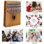 Kalimba, Finger Piano17 key Thumb Piano Mbira Mahogany Wood Kalimba Beginner Music Instrument with Tuning Hammer/Bag/Pickup/Key Stickers