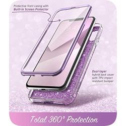 i-Blason Cosmo Series Designed for iPhone Xs Max Case 2018 Release, Full-Body Bumper Case with Built-in Screen Protector, Purple, 6.5