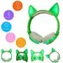 YTGOOD Mobile Phone Supplies Headset Cute Cat Ear Rechargeable Gaming Headset with Led Lights Colorful Over Ear Foldable Headphones with Mic for Cell Phone