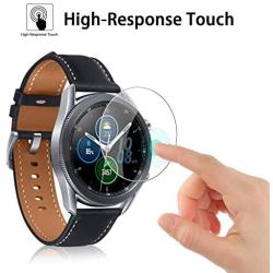 FilmHoo[4 Pack] Samsung Galaxy Watch 3 41mm Tempered Glass Screen Protector, Max Coverage Bubble-Free Anti-Scratch