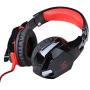 CREJOY 3.5mm Stereo LED Lighting Over-Ear Game Gaming Headphone Headset Headband Earphone with Mic for PS4 PC Computer Mac Laptop Smartphone Mobile Phones, Red