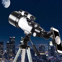 Telescope 16/40X HD Refractive Astronomical Telescope Magnification Zoom Monocular Beginners Telescope (Color : White, Size : 45-122cm)